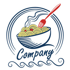 Deliciously Drawn Pasta Dish Logo for a Company