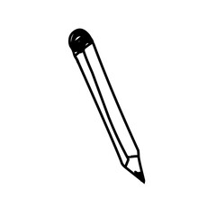 Pencil drawing in minimalist doodle style, ideal for school materials, sketchbook elements