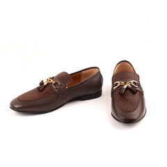 Men brown Formal Shoes isolated on white background