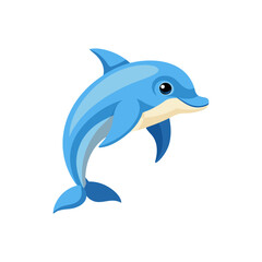 Obraz premium Dolphin Vector Icon, Transparent Background