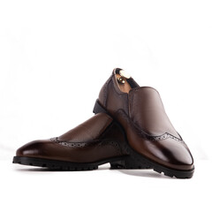 Men brown Formal Shoes isolated on white background