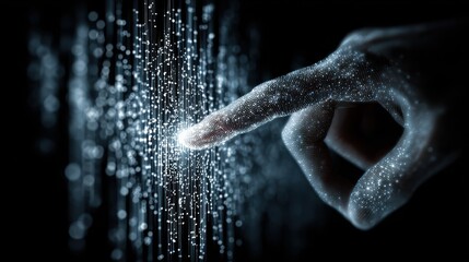 Finger unlocking digital security system; data stream background