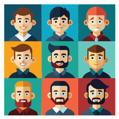 set of funny cartoon people