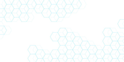 Hexagonal Molecular structure abstract tech network pattern. abstract geometric hexagon shape with connecting lines. connecting Medical science, technology concept background Vector illustration.	