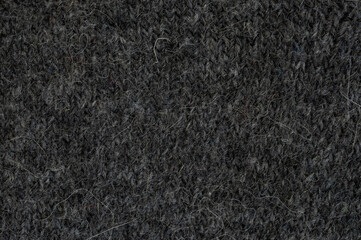 Texture of dark gray knitted fabric displayed in close-up view for textile examination