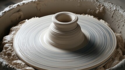 Spinning Clay on a Potter's Wheel