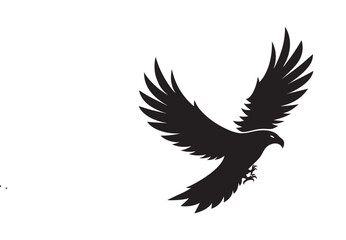 Flying Eagle Wings Wide Silhouette Vector