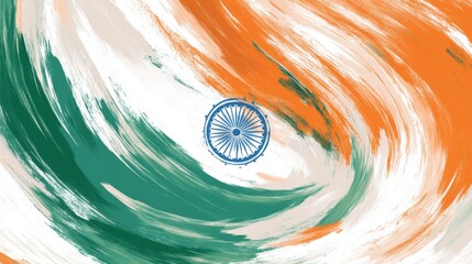 Indian Independence Day, August 15th, Design concept. Tricolor watercolor banner