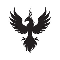 Phoenix Rising From Flames Silhouette
