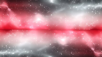 Abstract red and silver space background with stars and light reflections for creative projects