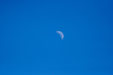 moon in the blue sky