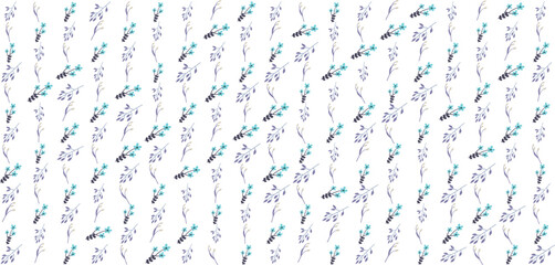 Seamless floral pattern with a subtle textile-inspired texture, combining soft botanical elements with a natural woven feel. Features hand-drawn flowers and organic leaves arranged