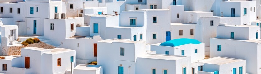 White Buildings with Blue Accents, Mediterranean ,Architecture