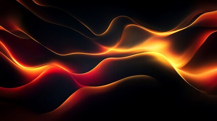Abstract orange and red wave background with flowing light for modern design projects