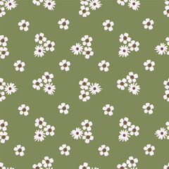 Cute vector floral seamless pattern. Colorful flowers background. Trendy repeat texture for fashion print, wallpaper or fabric.