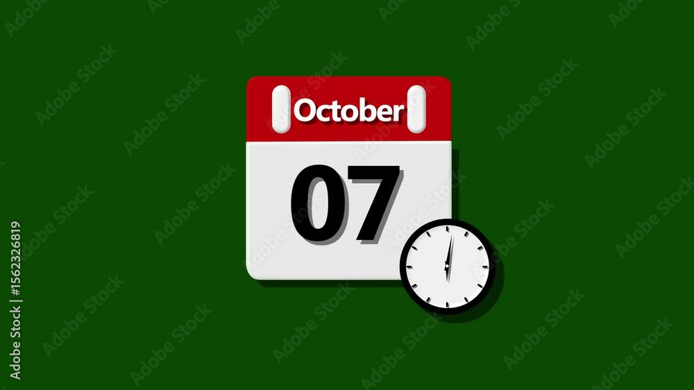Poster analog calendar design month concept animation calendar simple icon animation. monthly calendar, tea
