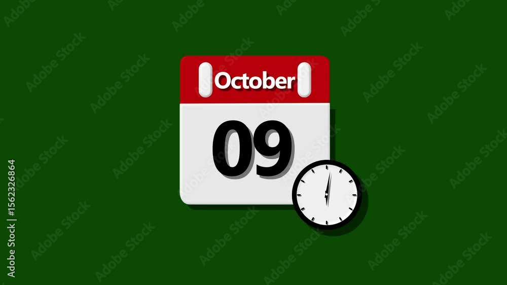 Poster analog calendar design month concept animation calendar simple icon . simple technology calendar wit
