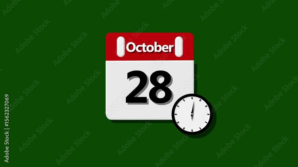 Poster analog calendar design month concept animation calendar simple icon animation. calendar animated det