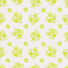 Obraz premium Cute vector floral seamless pattern. Colorful flowers background. Trendy repeat texture for fashion print, wallpaper or fabric.