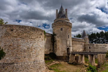 Close-Up of Defensive Entrance Towers at Château de Blain