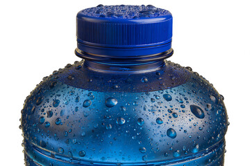 Blue plastic bottle condensation water