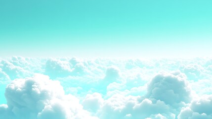 Sky high view of fluffy clouds under bright blue sky in sunny day beautiful horizon