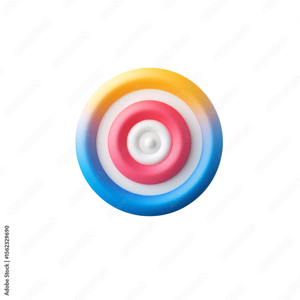 Poster colorful concentric circle design with gradient effect