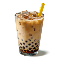 Creamy milk tea with tapioca pearls and ice boba tea