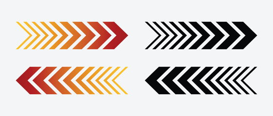 Black and multicoloured arrow.  dynamic moving arrow that stands for quickness, acceleration, and speed.  eps for dynamic moving arrows