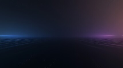 Abstract dark landscape with horizon and wavy lines background for technology design