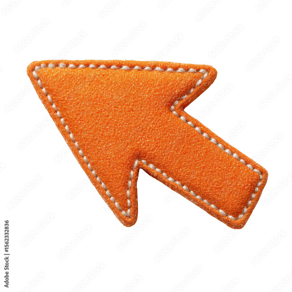 Fototapete orange fabric cursor arrow icon isolated on transparent background