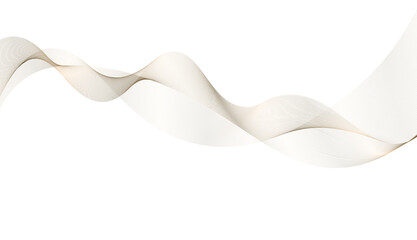 Golden wavy Lines Isolated on transparent abstract background design.