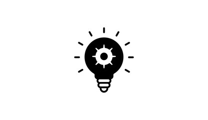 Business idea light bulb with gear icon. illustration on transparent background.