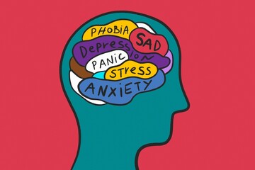 Mental health challenges depicted in an artistic brain