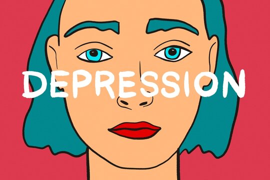 Depression and mental health awareness illustration