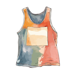 watercolor illustration of Tank Top isolated