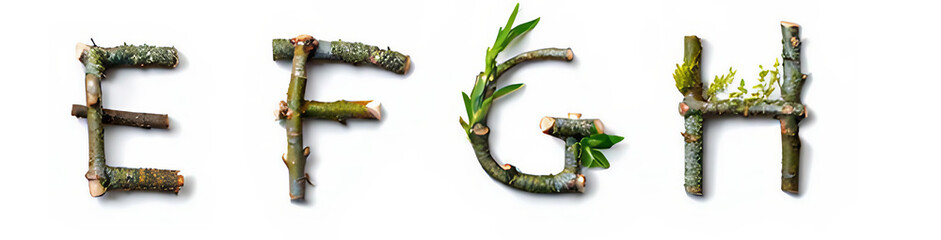Natural Wooden Alphabet E,F,G,H