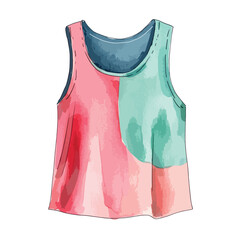 watercolor illustration of Tank Top isolated