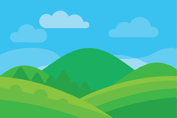 landscape with mountains and blue sky