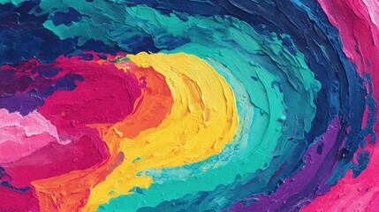 Fototapeta premium Hand drawn colorful painting abstract art panorama background Oil color painting. Generative AI.