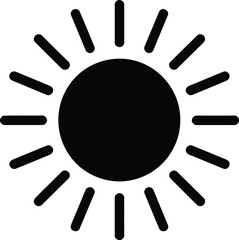 simple black sun icon with rays
