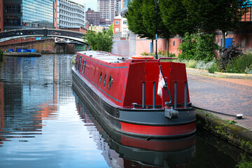 Boat in Main Line Canals of Birmingham