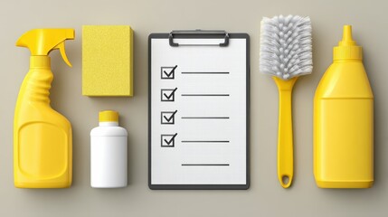 A simple checklist for cleaning tasks, featuring items to check off as they are completed, including common cleaning chores for the home.