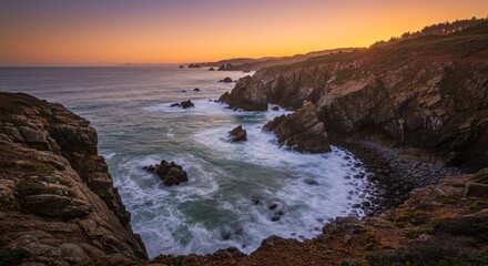 Dramatic Coastal Sunset Waves