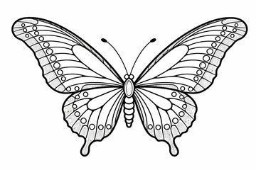 Butterfly Coloring Page for Adults and Kids-Intricate Designs-Printable Butterfly Outline-Beautiful Insect Art Therapy-Relaxing Coloring Activity-Nature Inspired Line Art