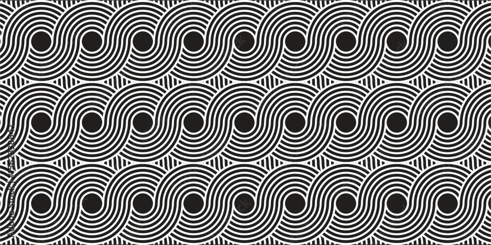 Poster seamless patterns with elegant abstract wavy lines in black and white for minimalist backgrounds, br