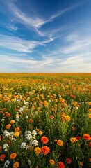 field of sunflowers and sky