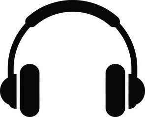 pair of black headphones Silhouette