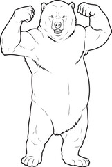 Bear Bodybuilder Bodybuilding Animal Vector Graphic Art Illustration