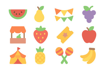 Flat style summer festival vector illustration for posters and cards